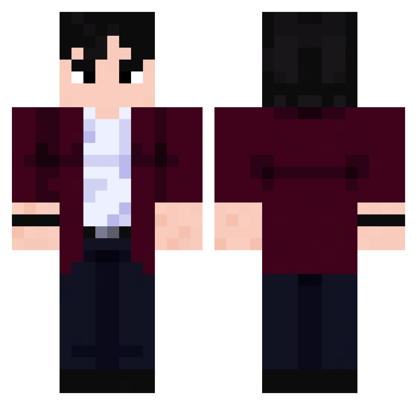 Smbdyy Minecraft skin, front and back view