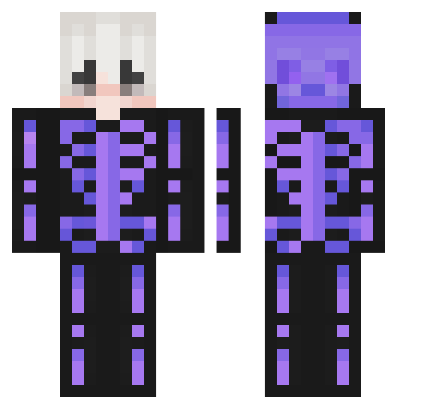 Venomously Minecraft skin, front and back view