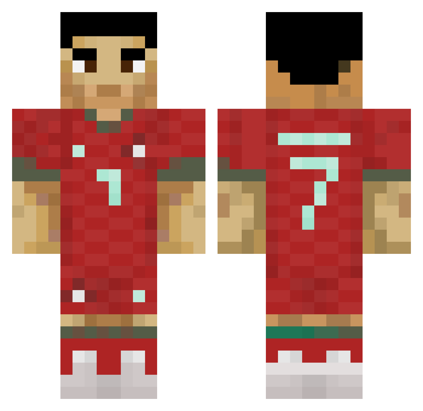 qBbenNp Minecraft skin, front and back view