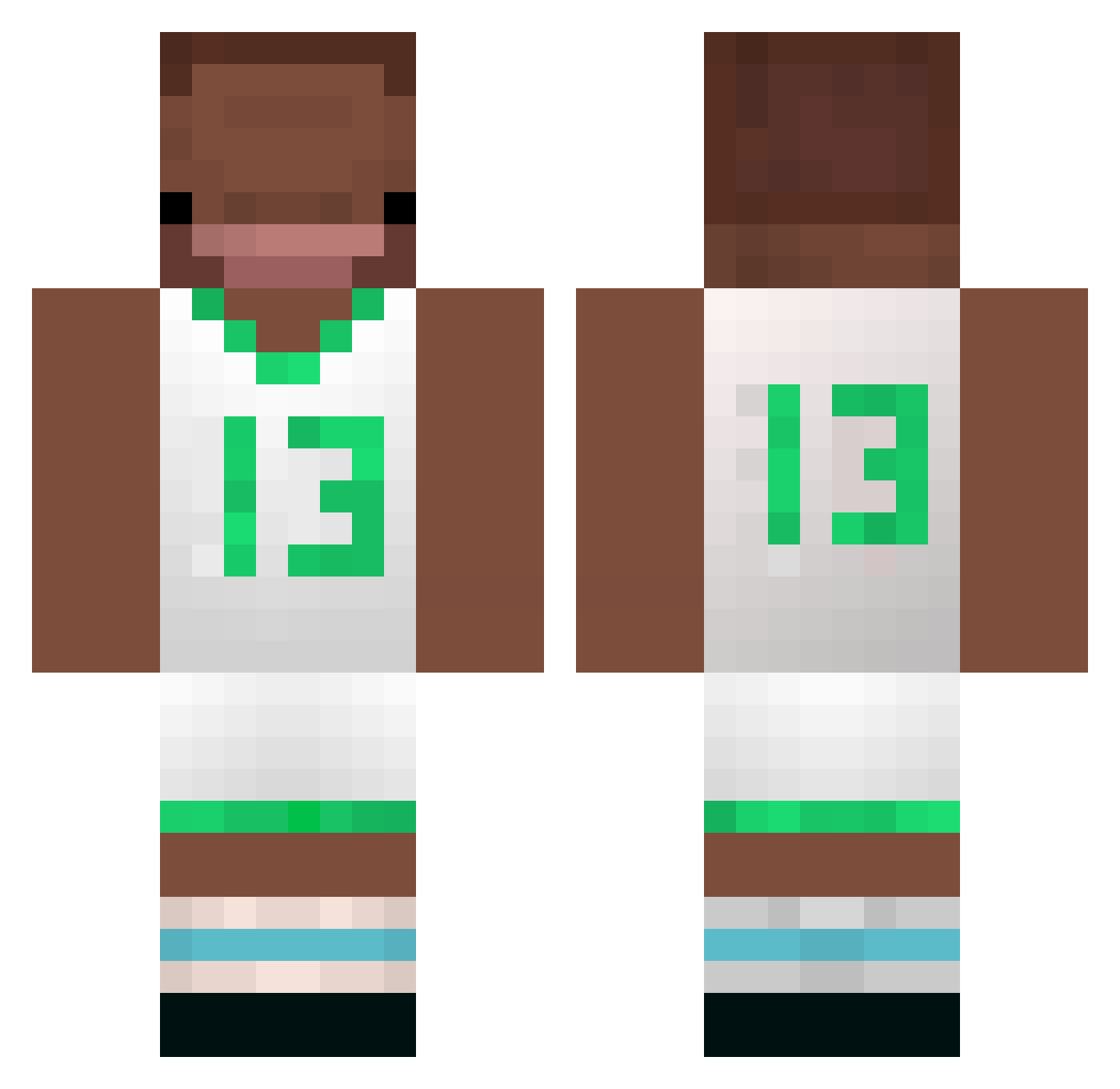 TisParker Minecraft skin, front and back view