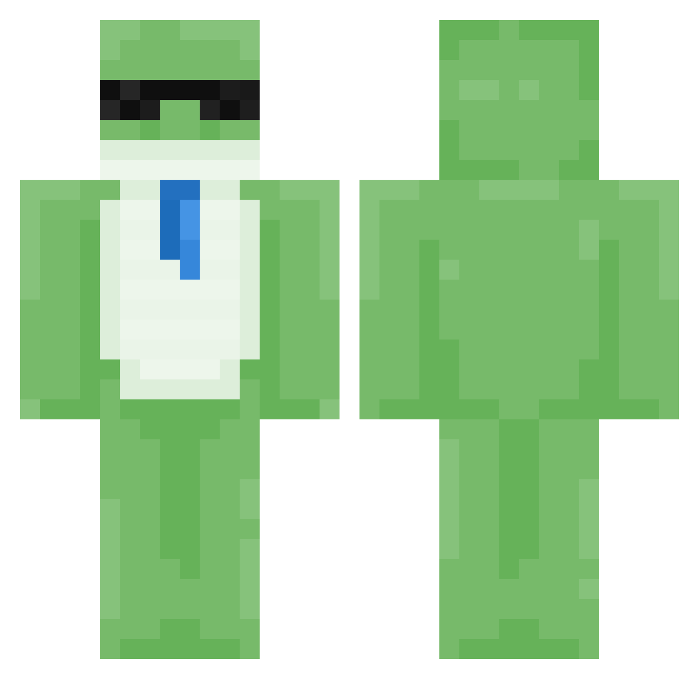 Toadstone Minecraft skin, front and back view