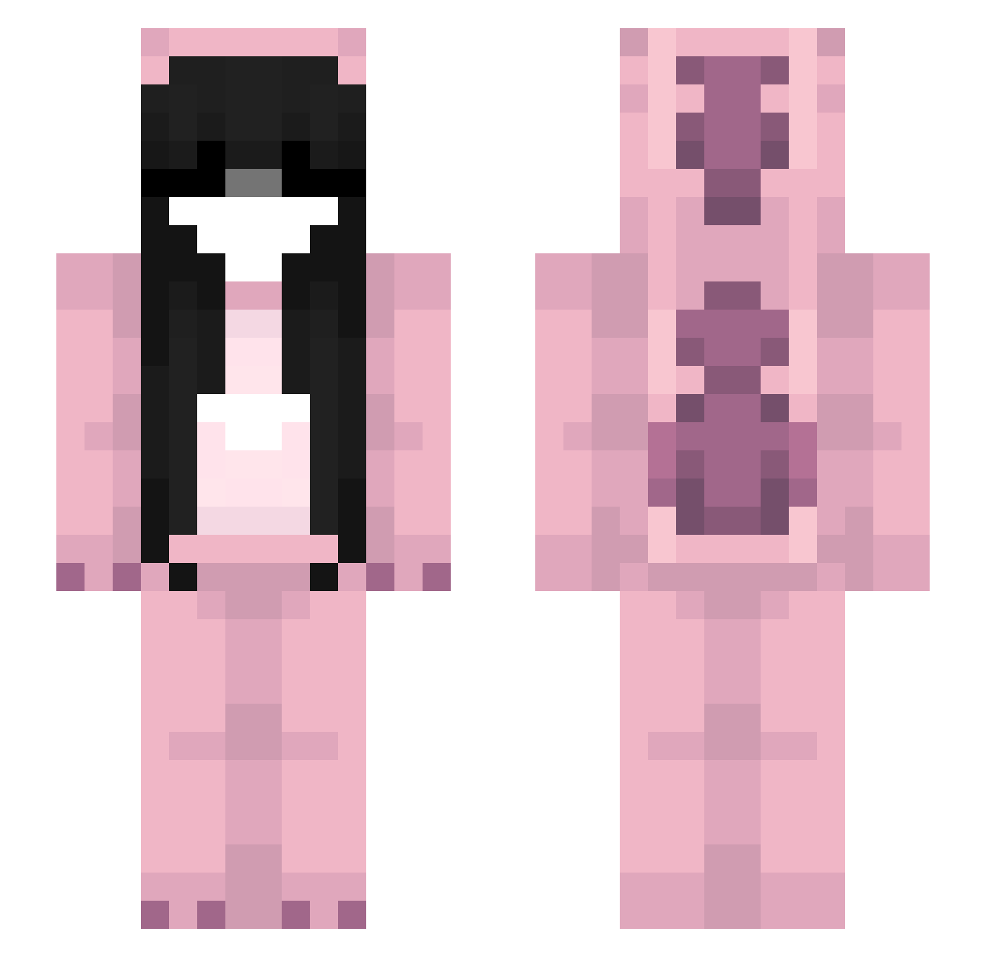_b0at Minecraft skin, front and back view
