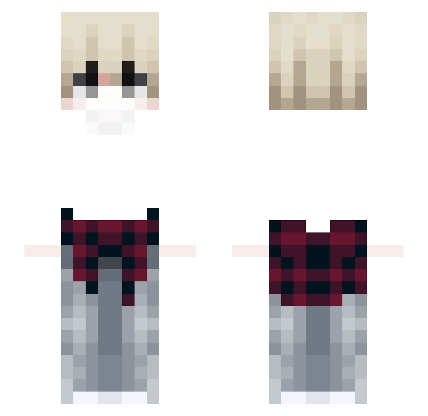yourface37 Minecraft skin, front and back view