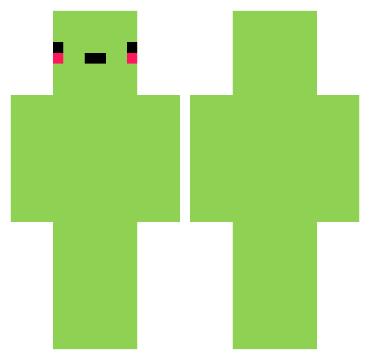 Tylosaurus Minecraft skin, front and back view