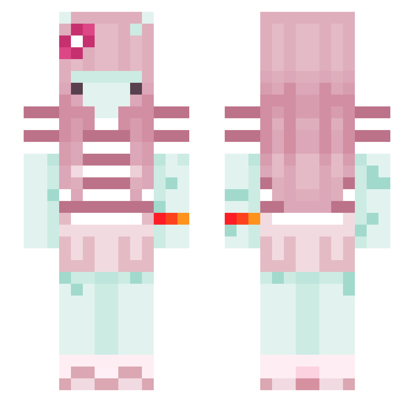 Moonxxz Minecraft skin, front and back view