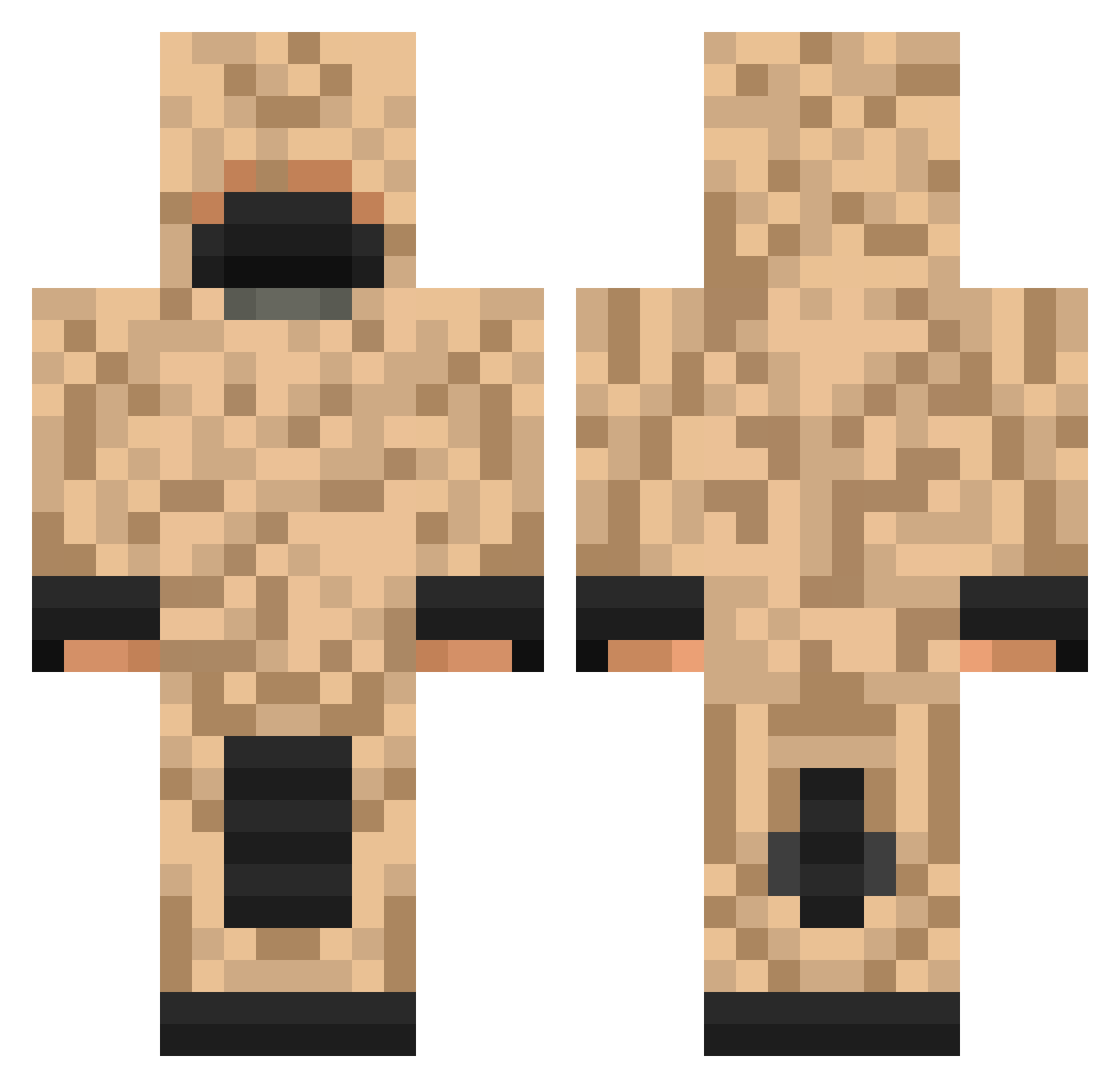Kenparchi Minecraft skin, front and back view