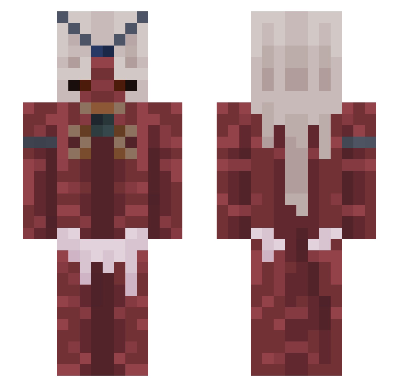 JustVaiz Minecraft skin, front and back view