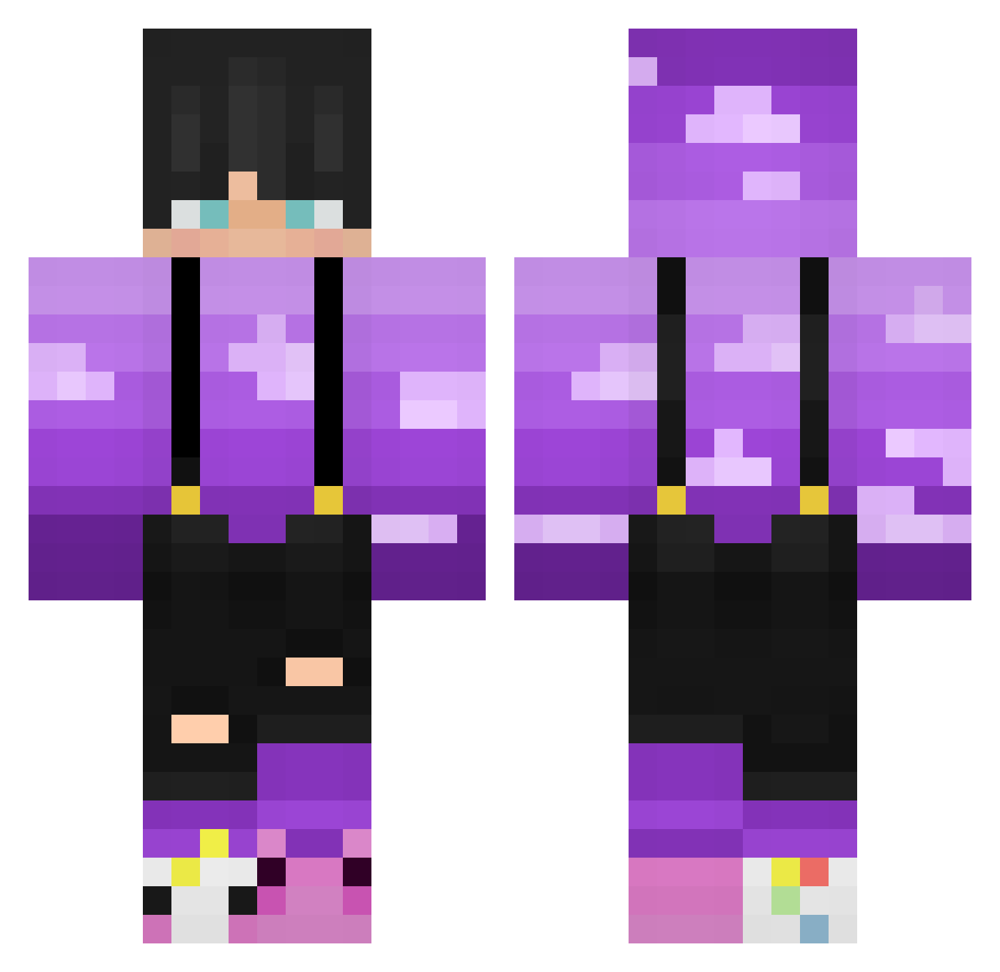 SelamMan Minecraft skin, front and back view