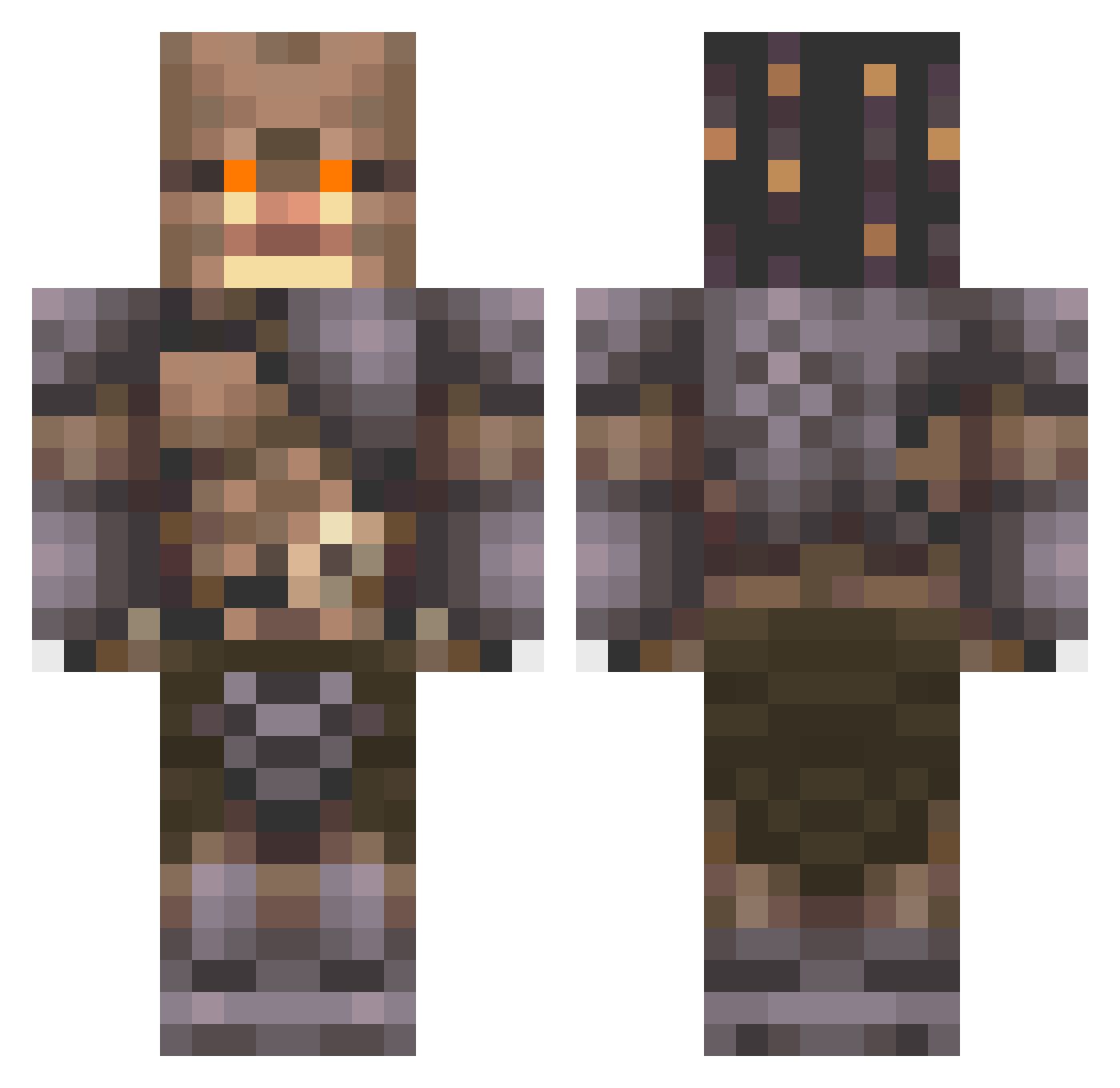 Serporph Minecraft skin, front and back view