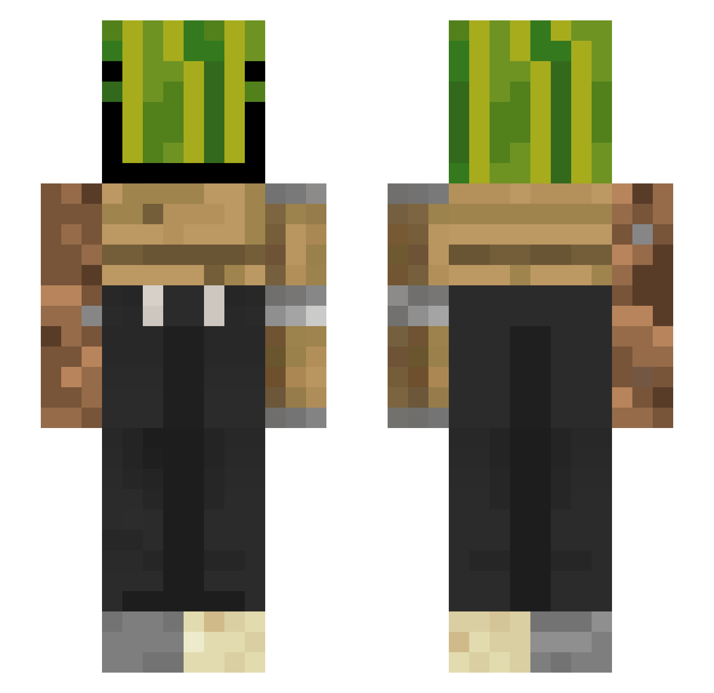 Rodinko Minecraft skin, front and back view