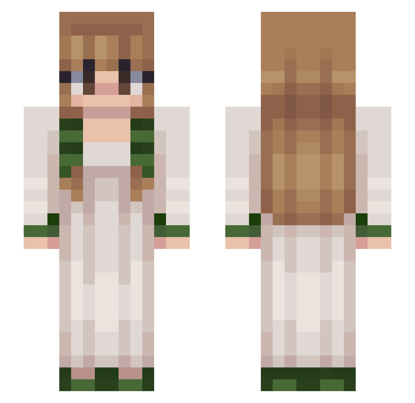 Txyche Minecraft skin, front and back view