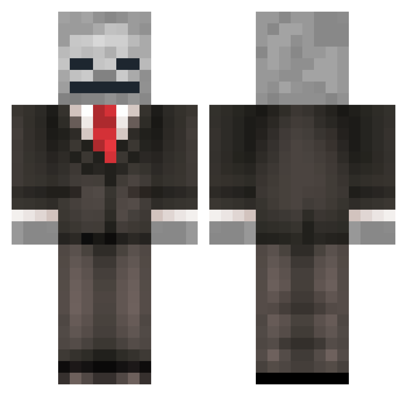 Sambro9 Minecraft skin, front and back view