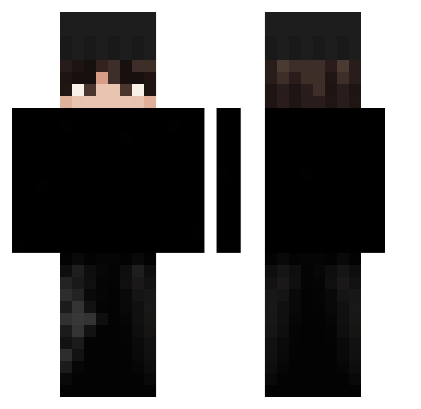 sivre Minecraft skin, front and back view