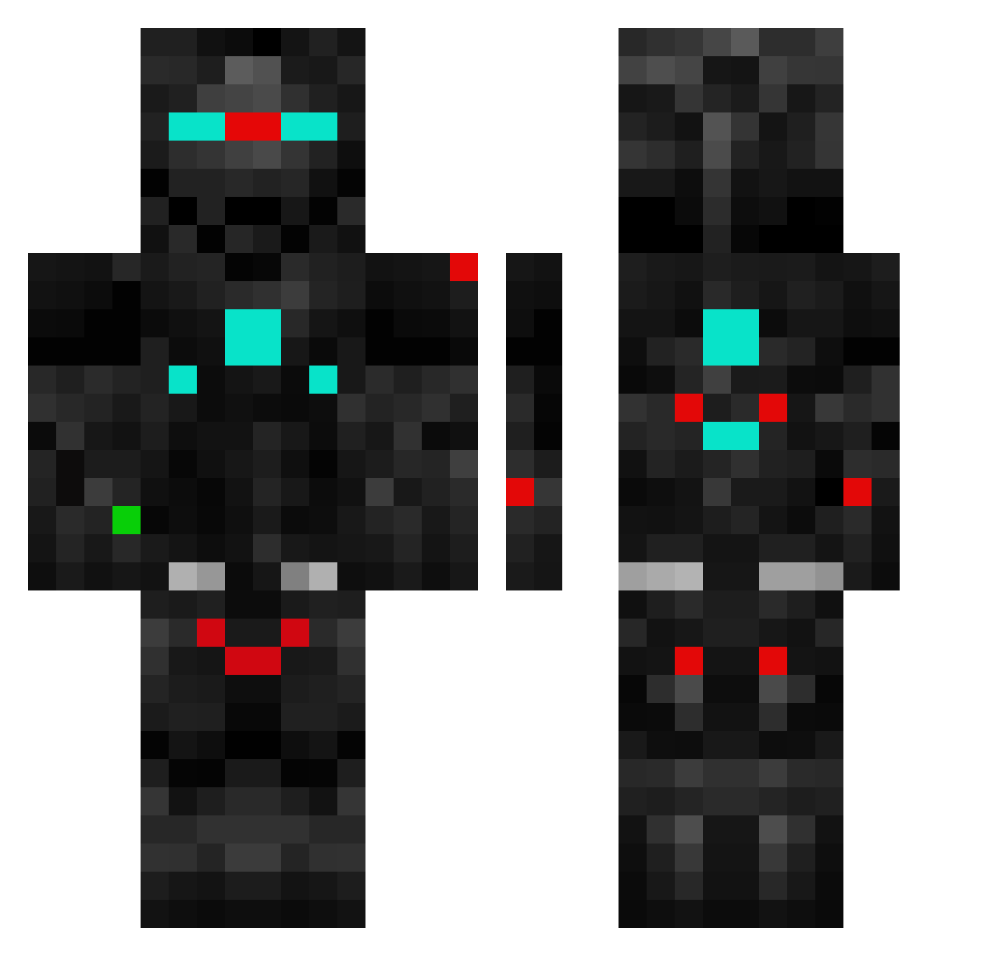 SweetBrown Minecraft skin, front and back view