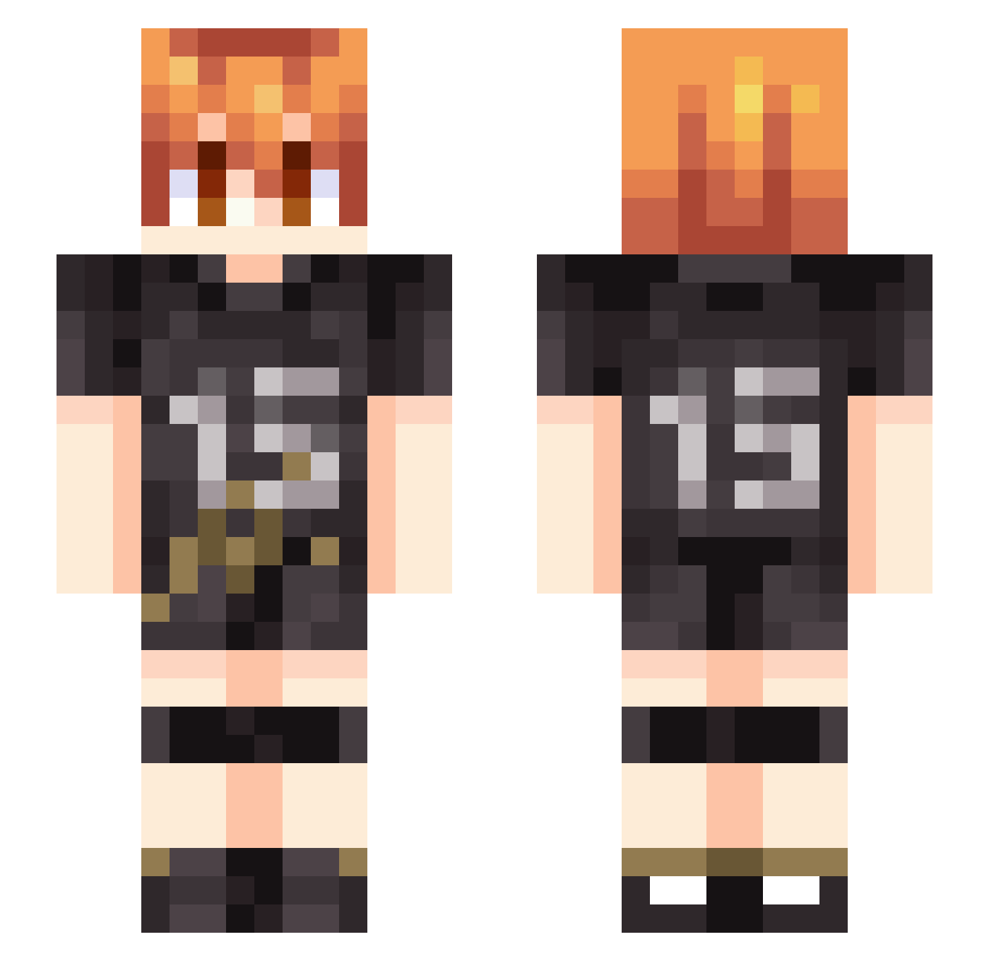 WifeHaver123 Minecraft skin, front and back view