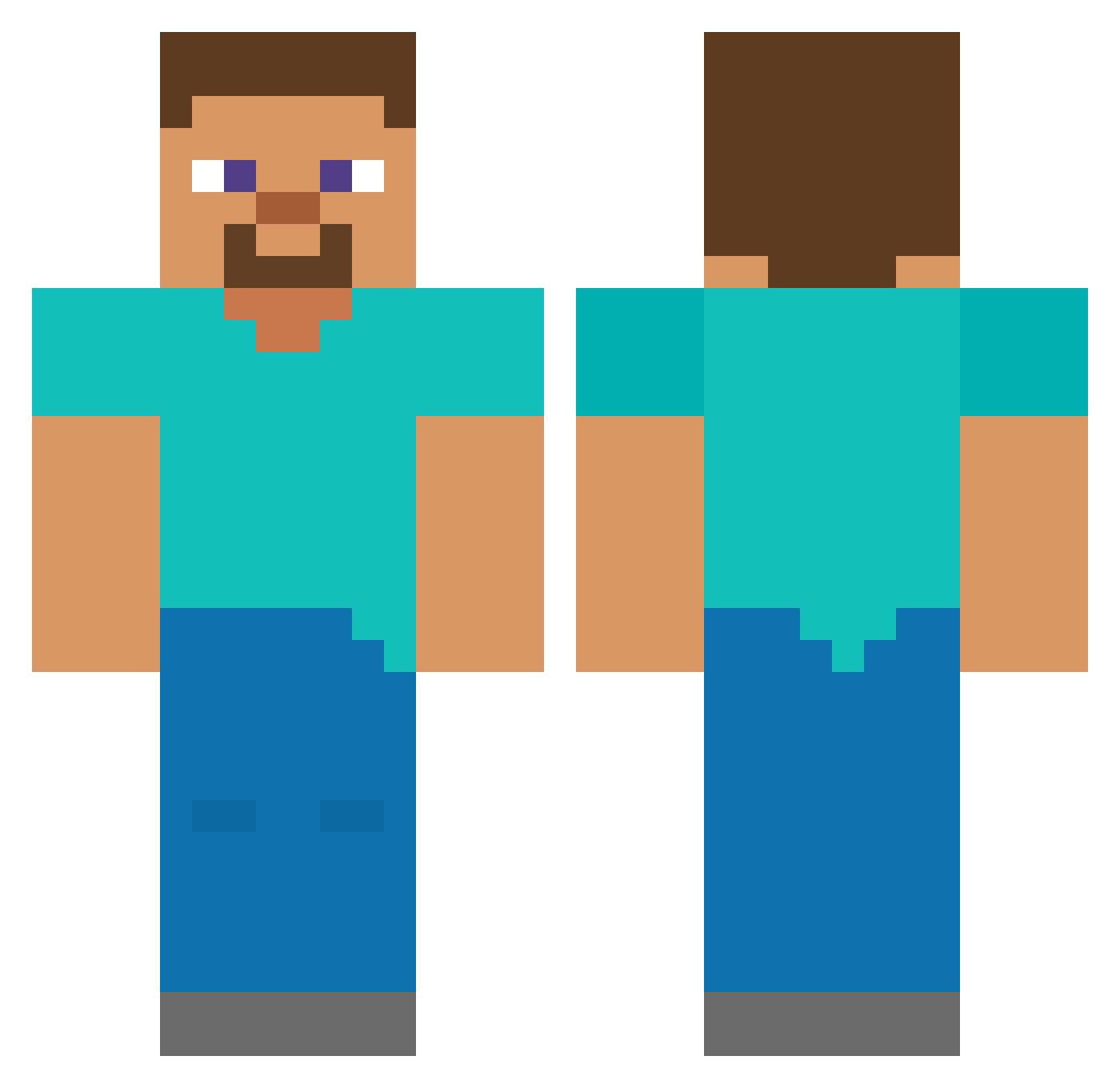 Kilxenzolk Minecraft skin, front and back view