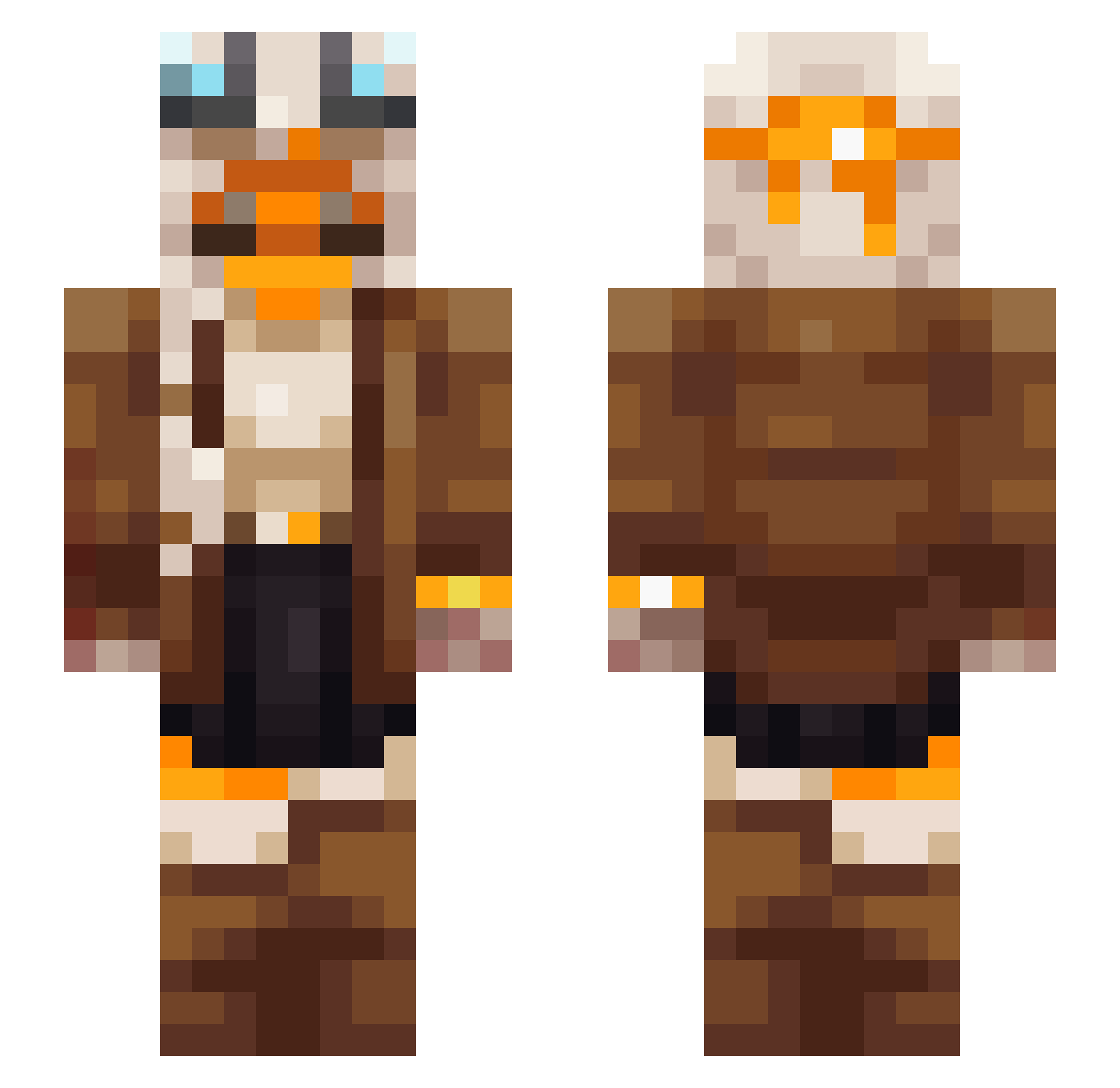 devthefunni Minecraft skin, front and back view