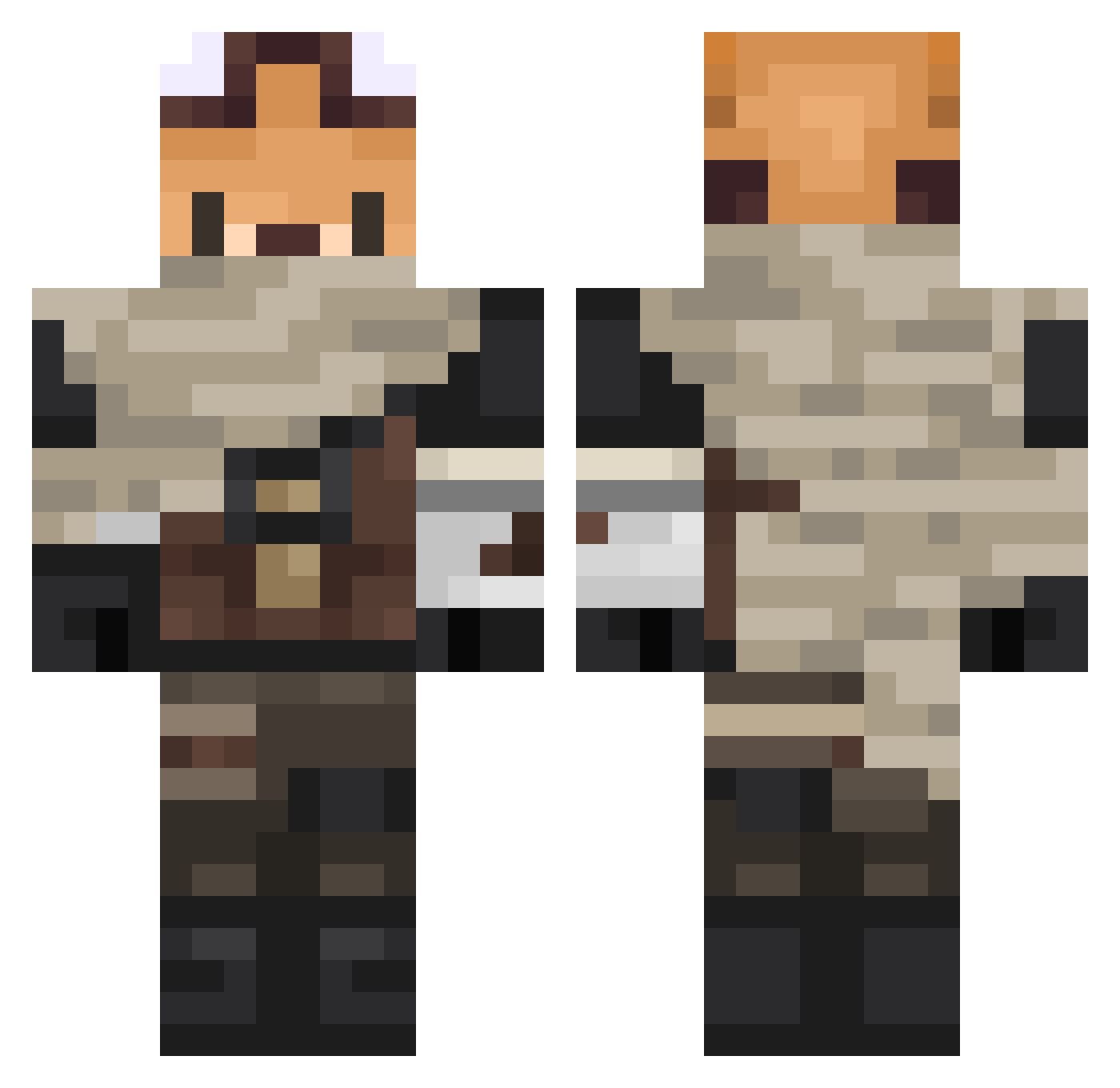 V3rsailles Minecraft skin, front and back view