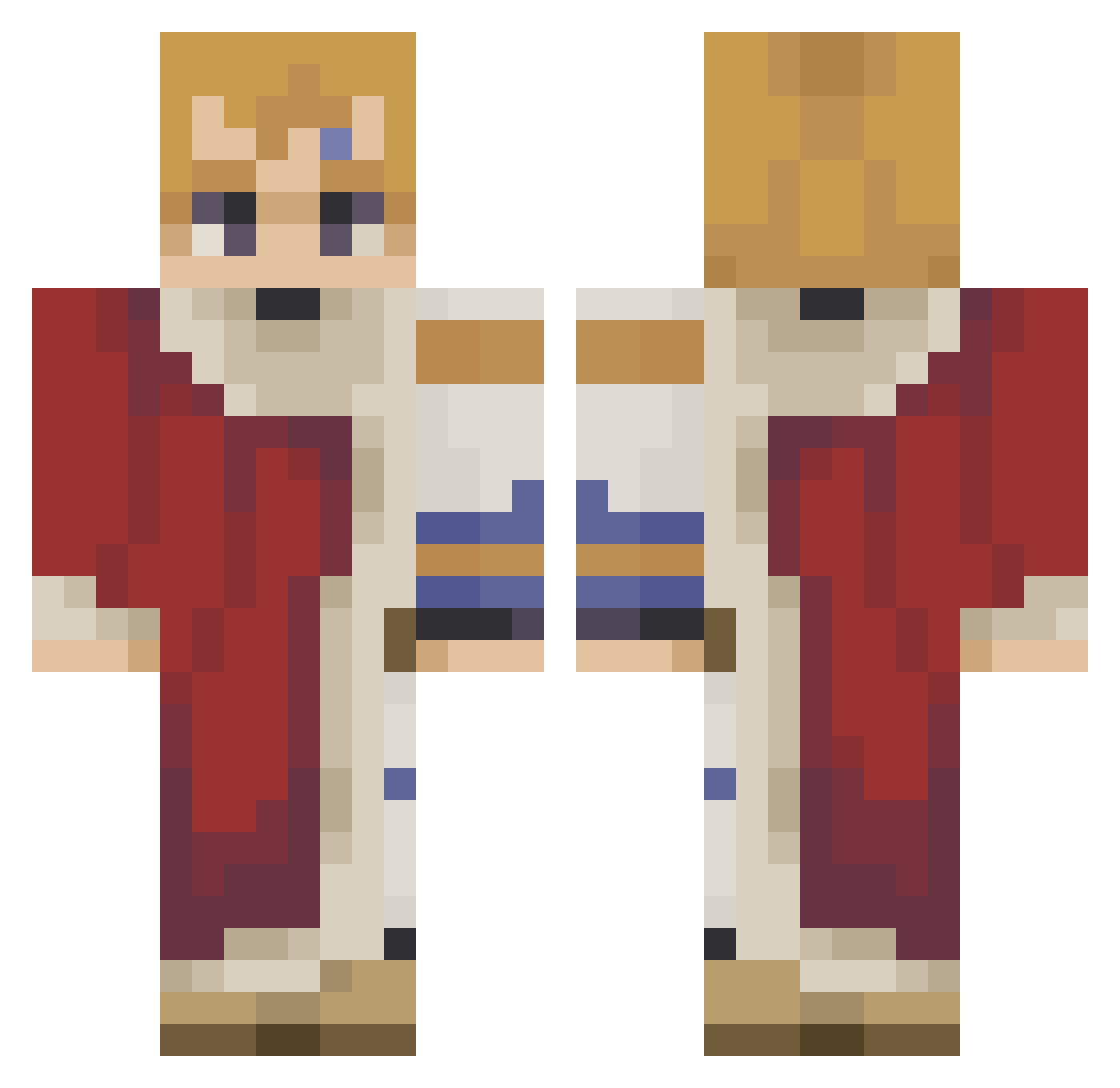 Nochrium Minecraft skin, front and back view