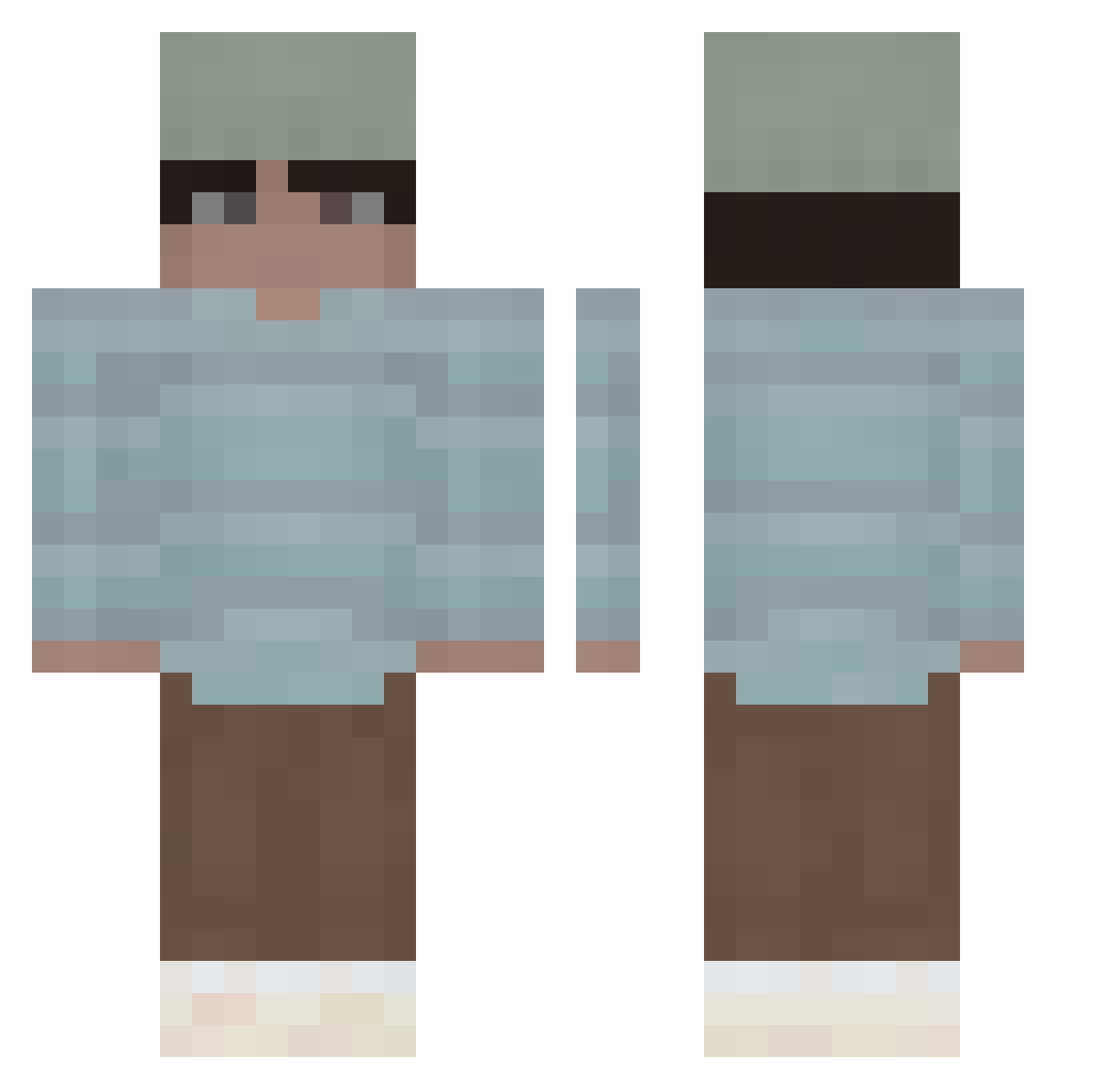 verlaufen Minecraft skin, front and back view
