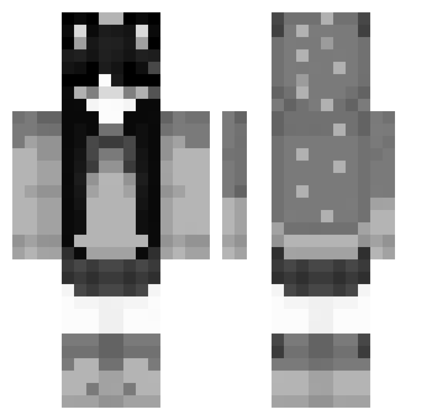 Sugerplumlulu1 Minecraft skin, front and back view