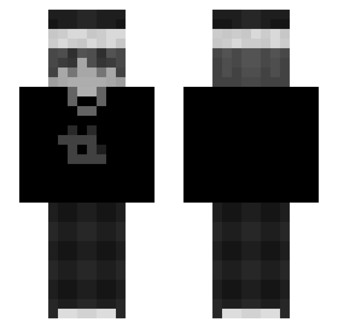 Soaressip Minecraft skin, front and back view