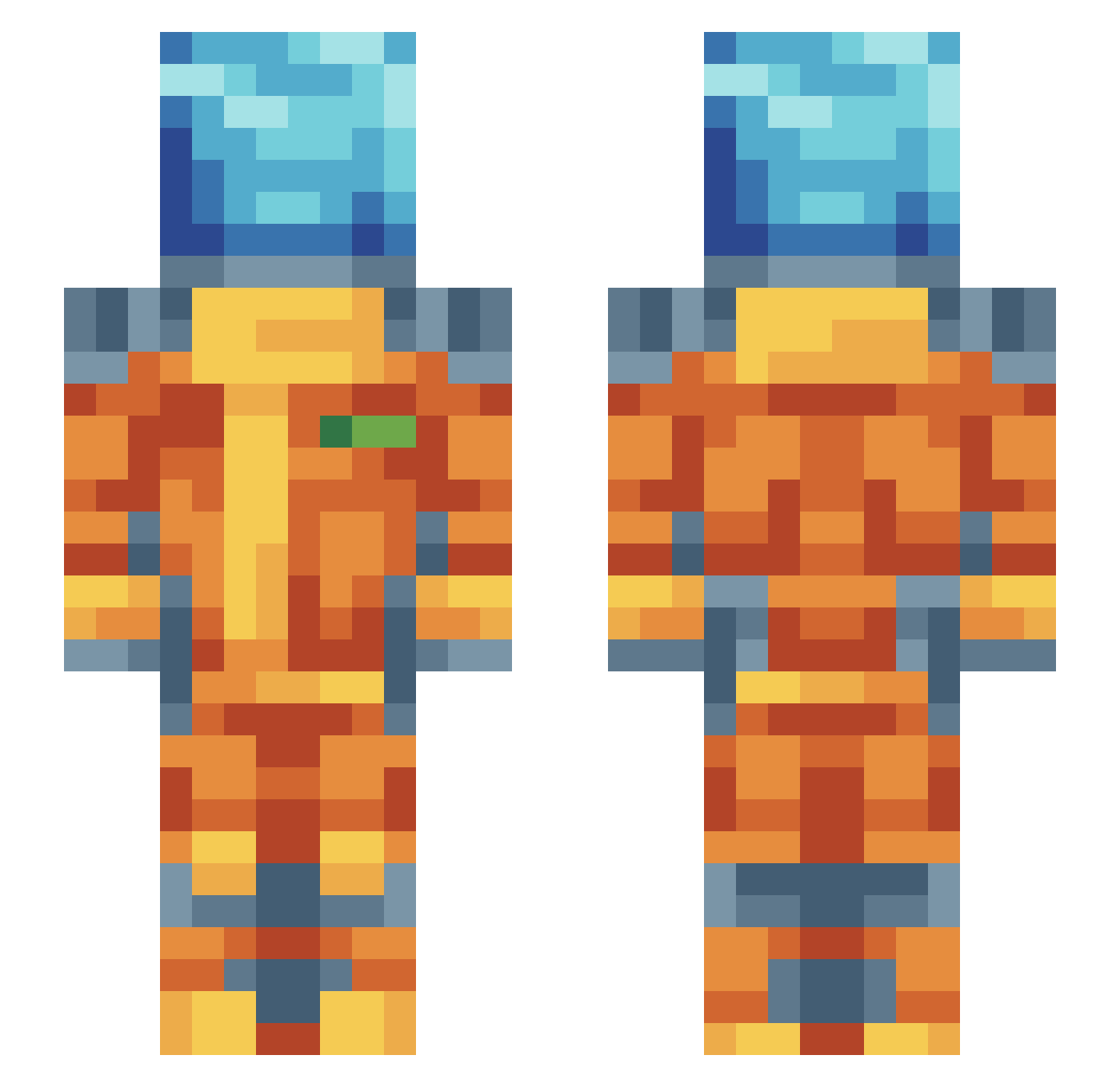 odiador Minecraft skin, front and back view