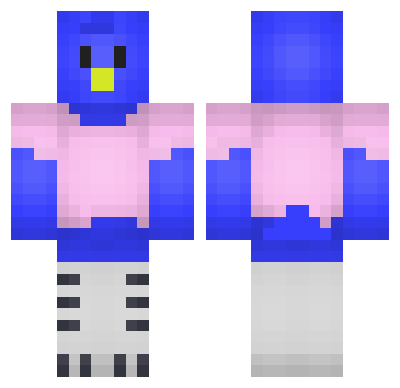 fluffchamp Minecraft skin, front and back view