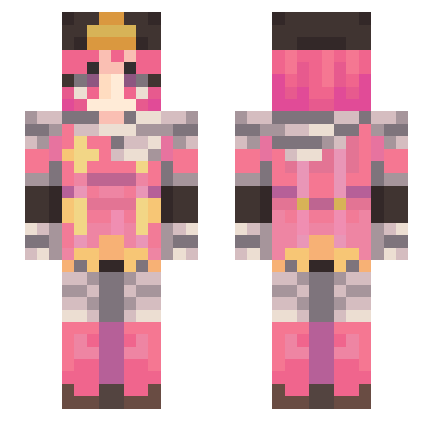 awesomiito Minecraft skin, front and back view