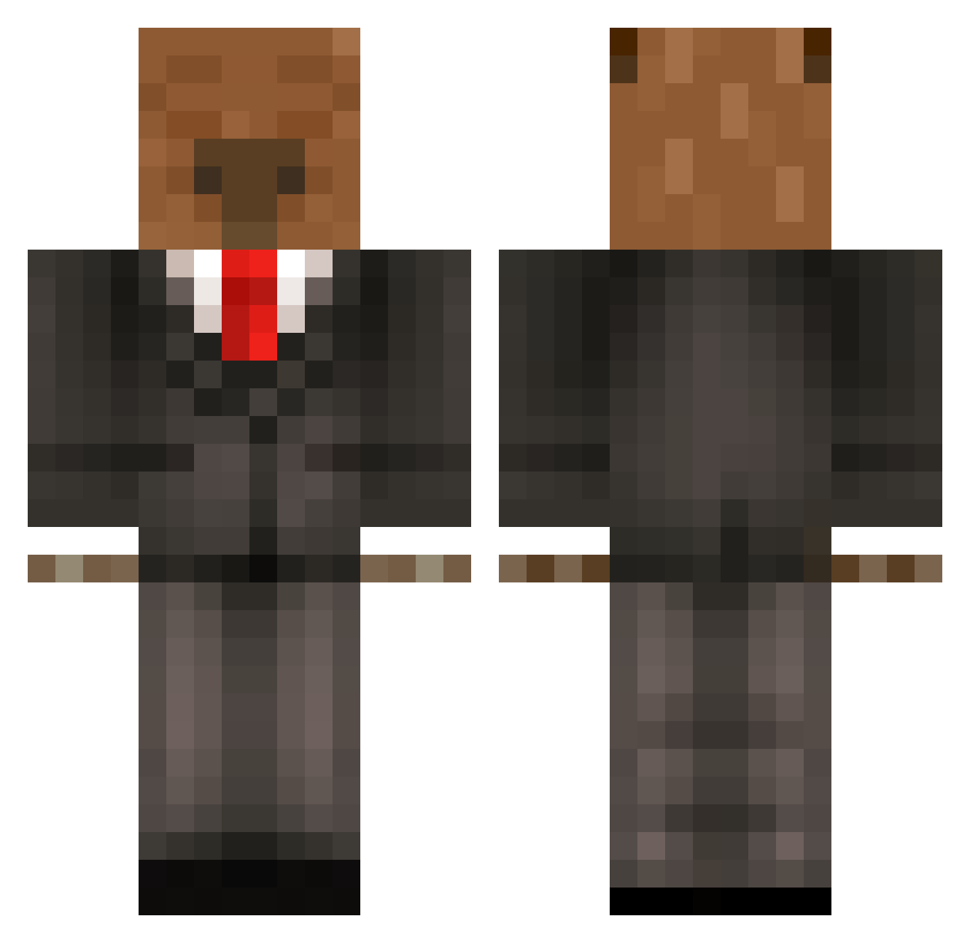 wikika Minecraft skin, front and back view