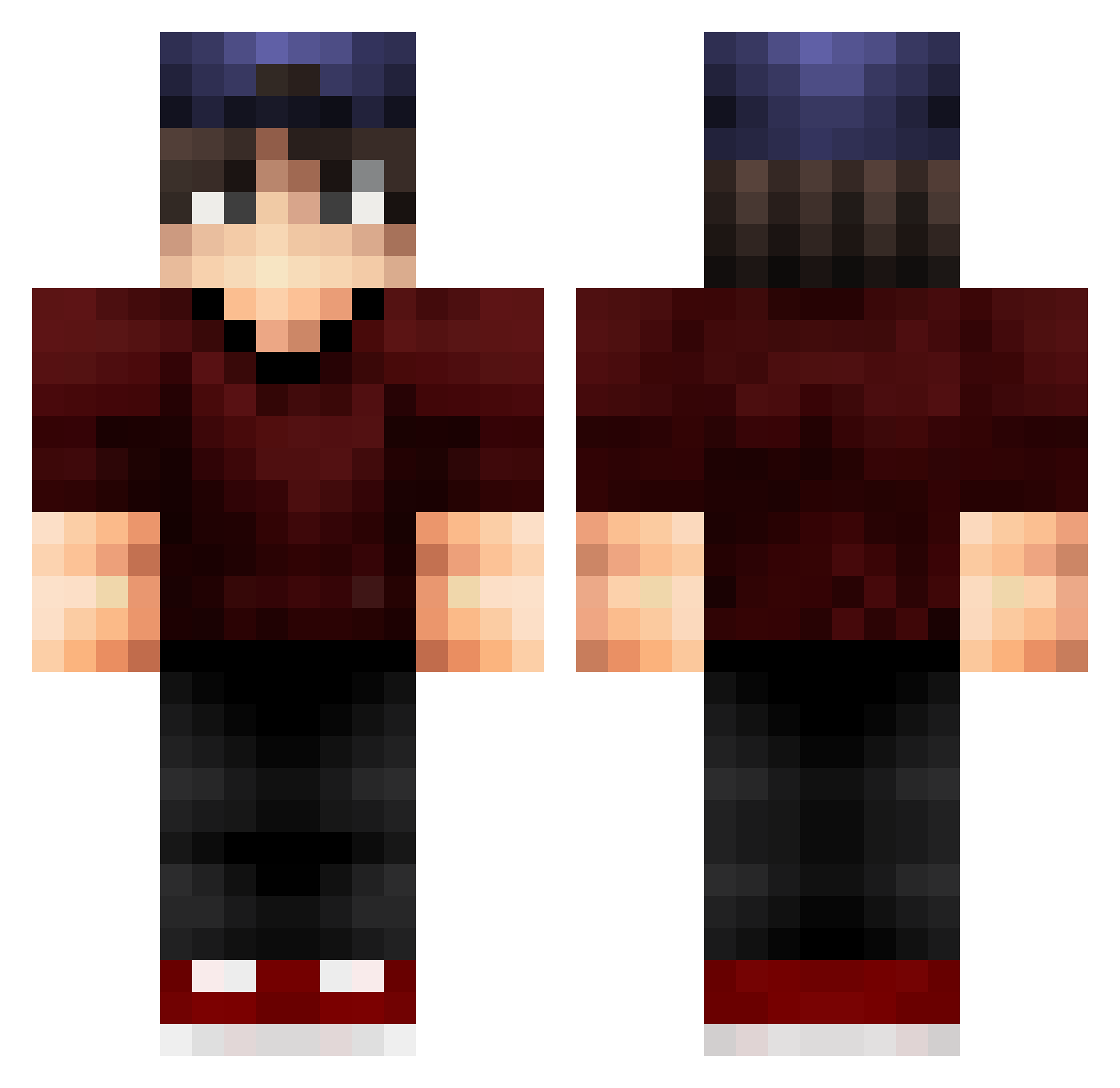 Fogy Minecraft skin, front and back view