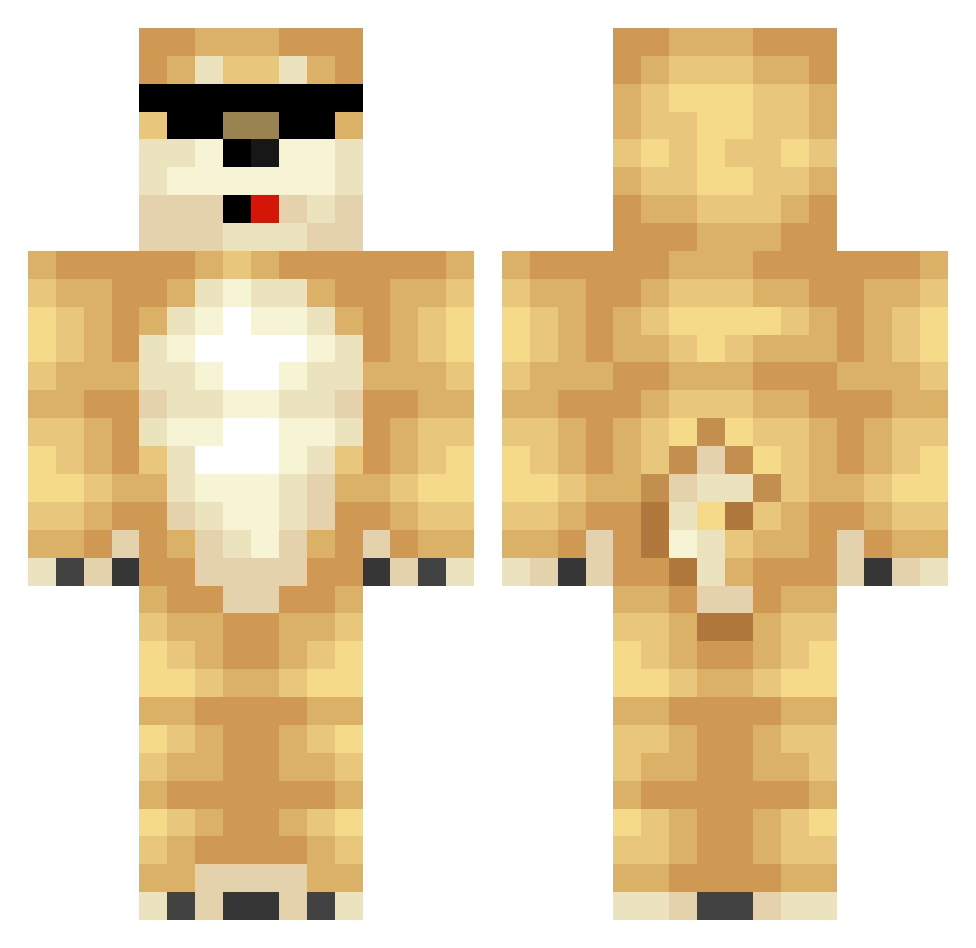 ZigBangGaming Minecraft skin, front and back view