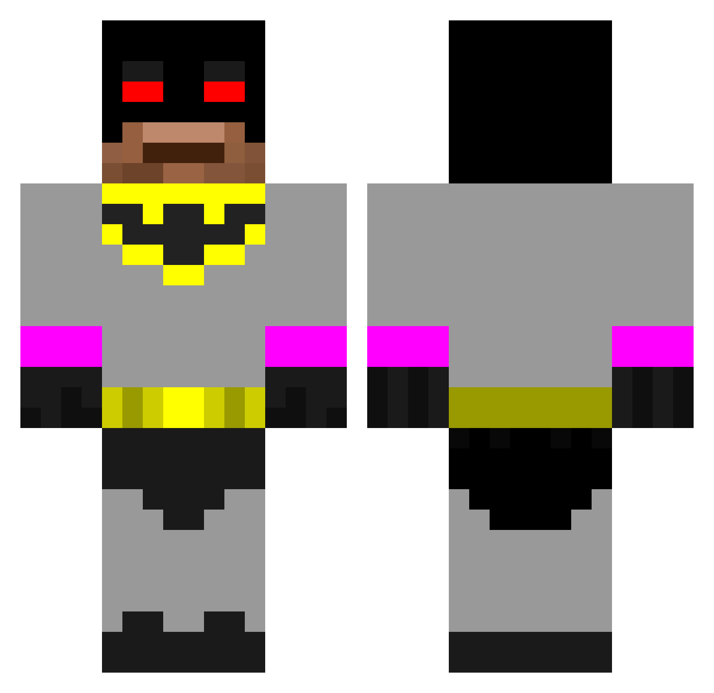 Sanguineous Minecraft skin, front and back view