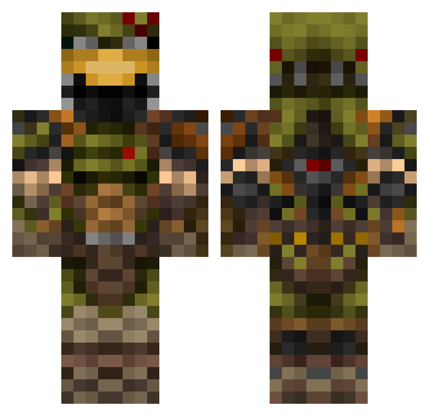 JohnMuggins Minecraft skin, front and back view
