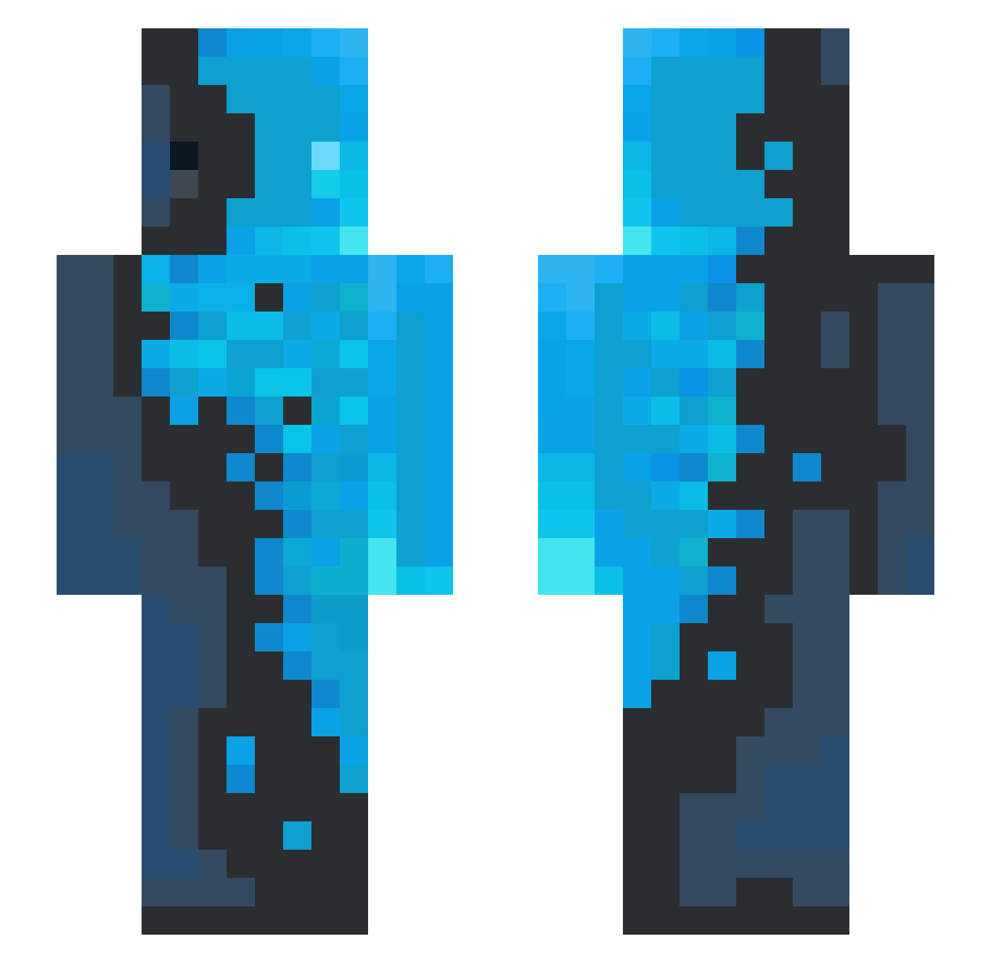 Hirmin Minecraft skin, front and back view