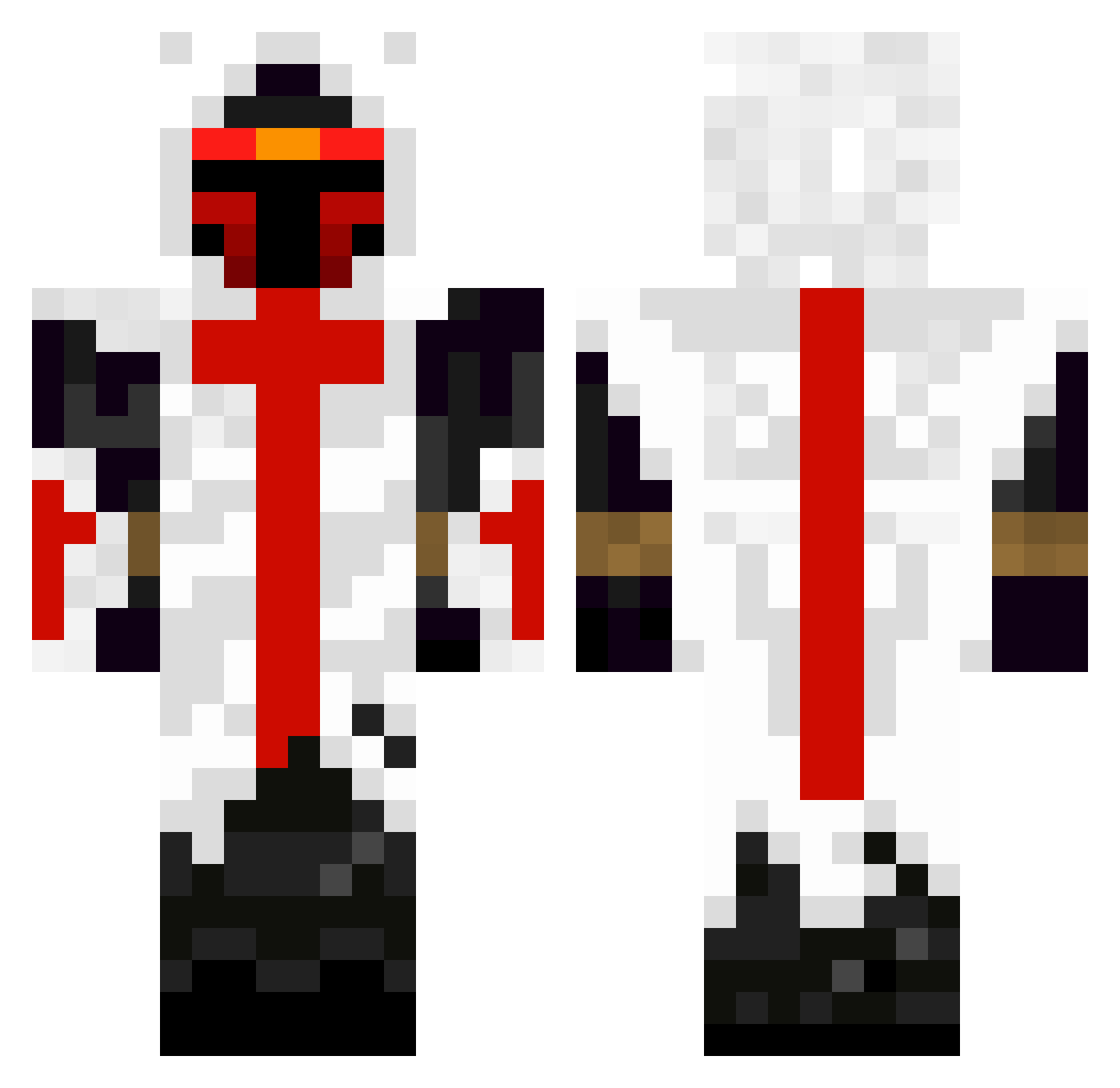 Crocodilegamer Minecraft skin, front and back view