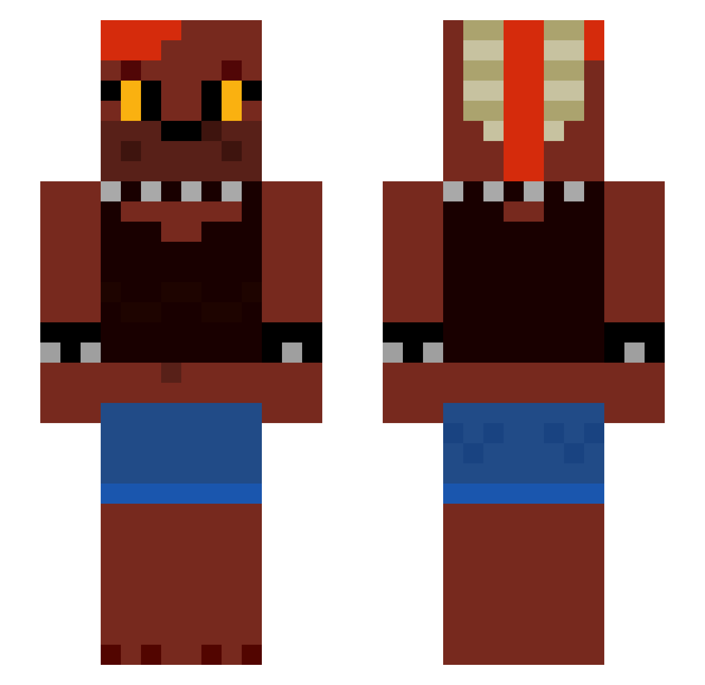 Sleeves Minecraft skin, front and back view