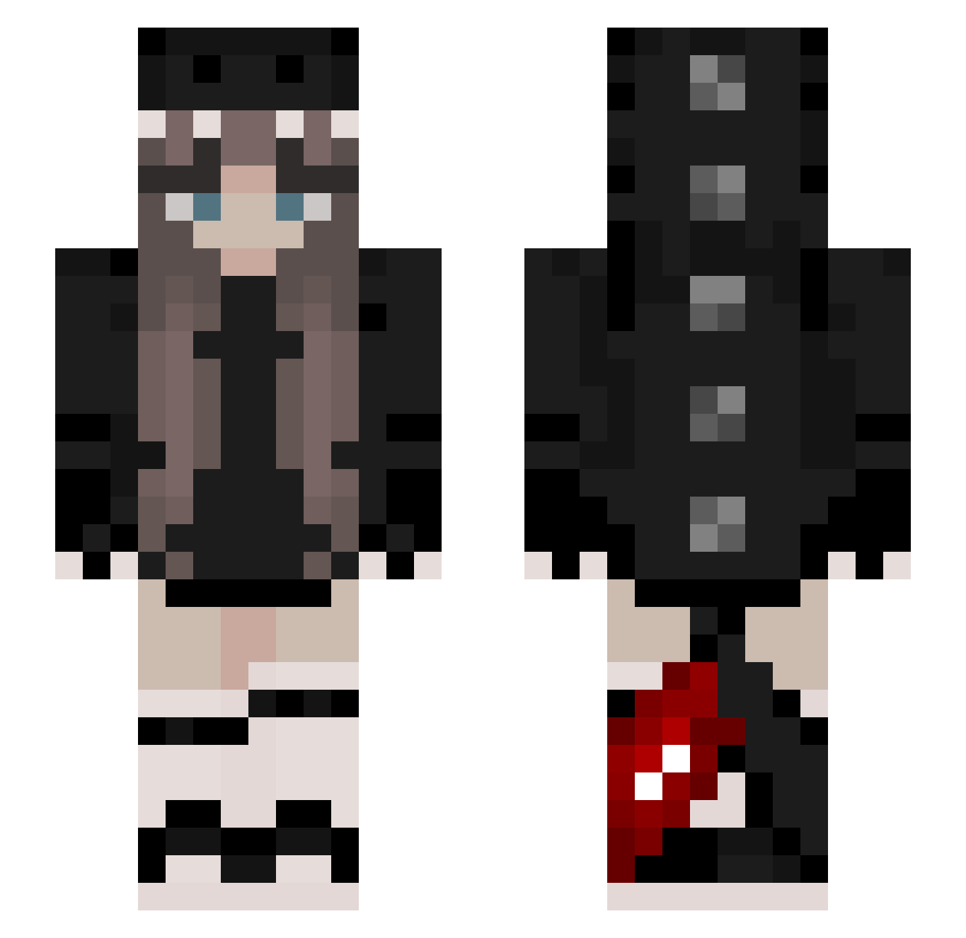drowniebrownie Minecraft skin, front and back view
