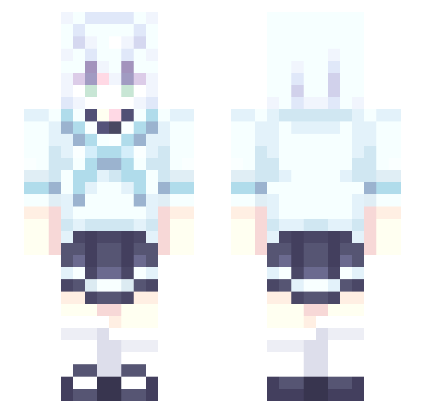 Gwest0 Minecraft skin, front and back view