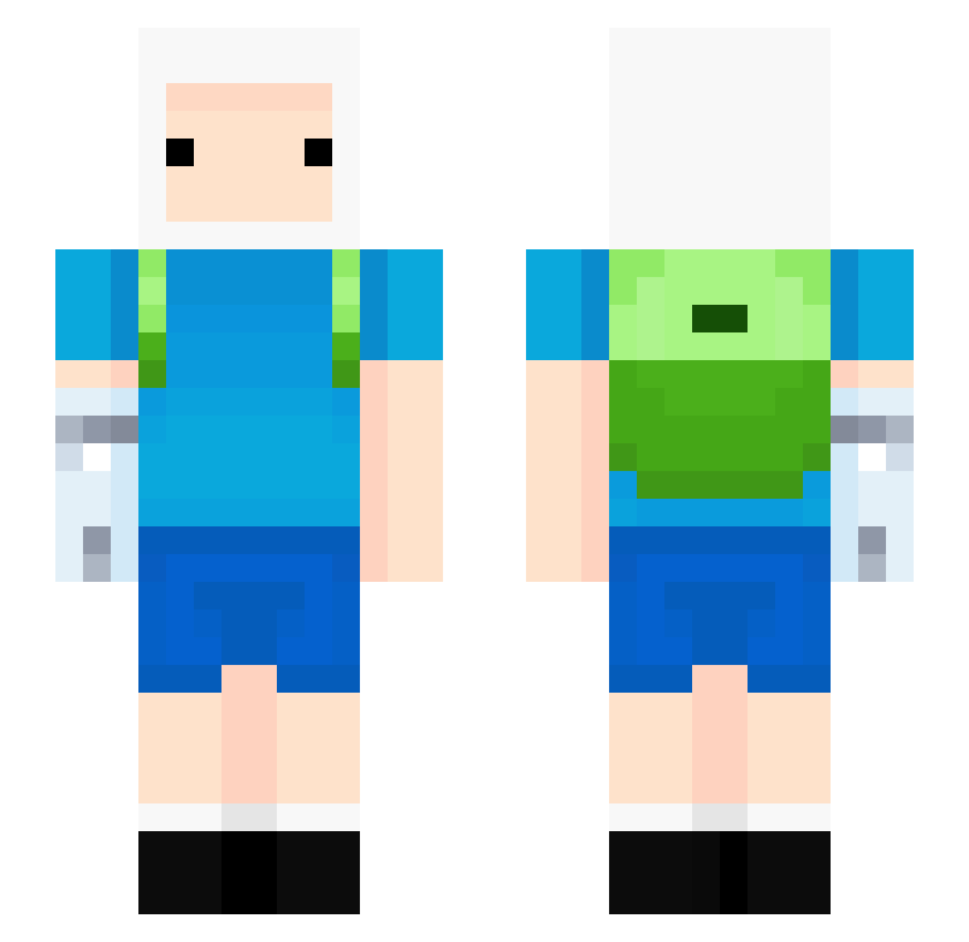 yeehawnted Minecraft skin, front and back view