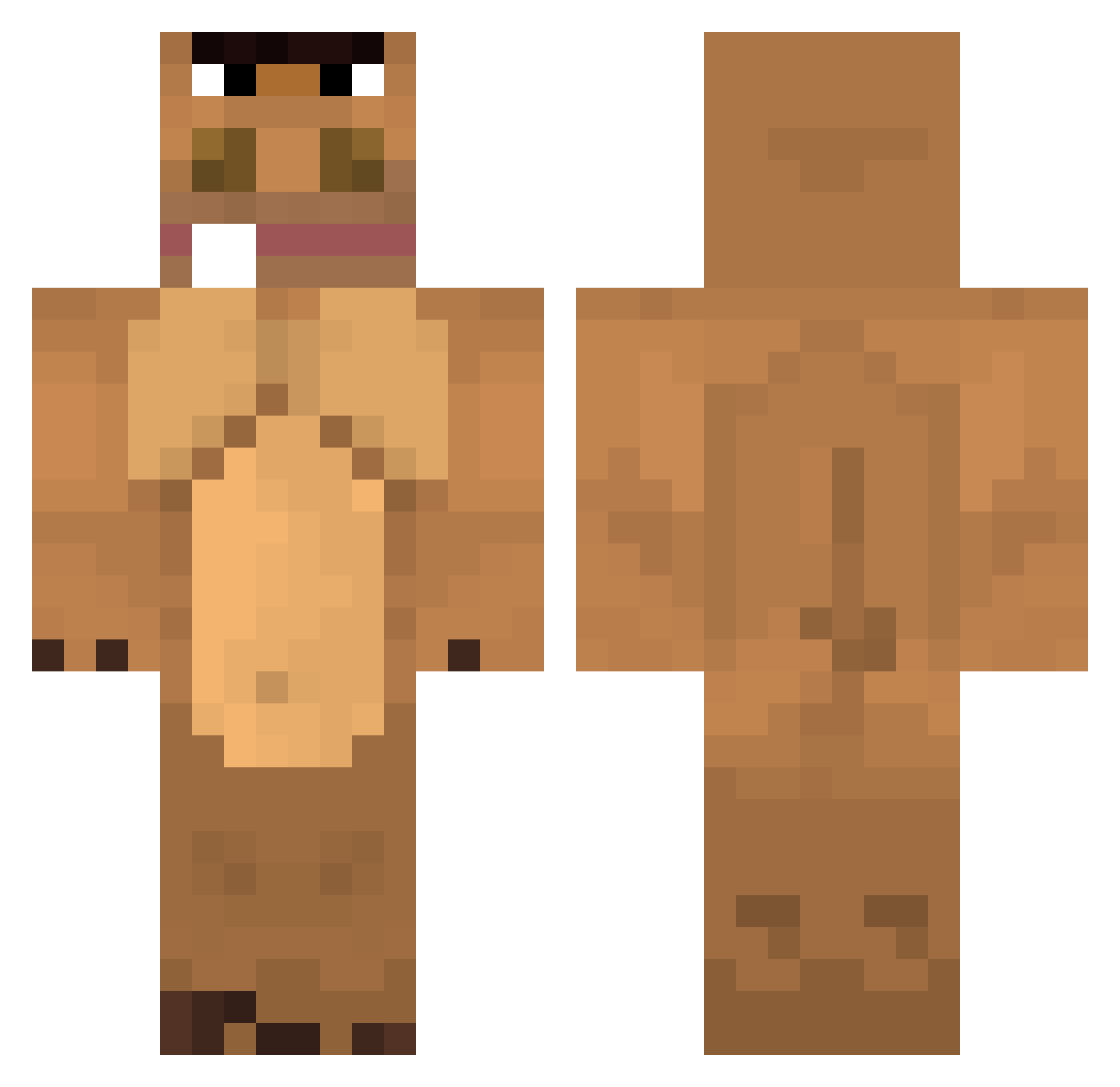 Nilpferdnils Minecraft skin, front and back view