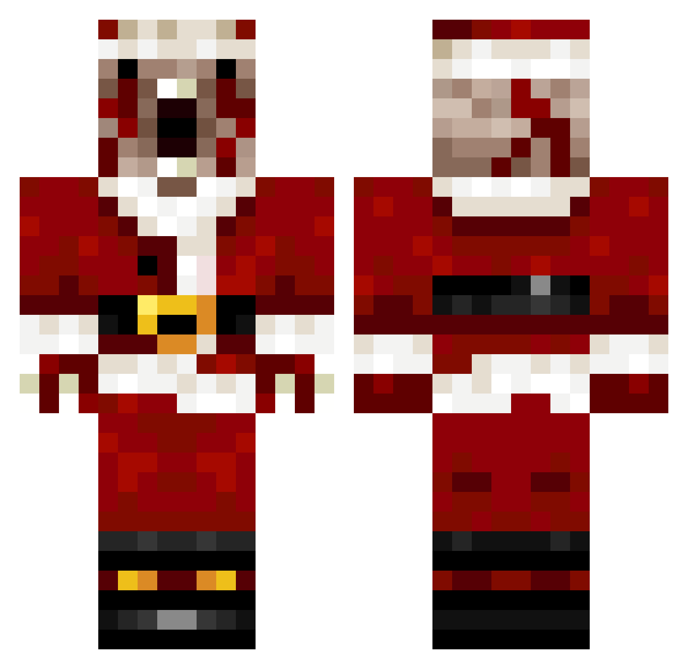 hildagard Minecraft skin, front and back view