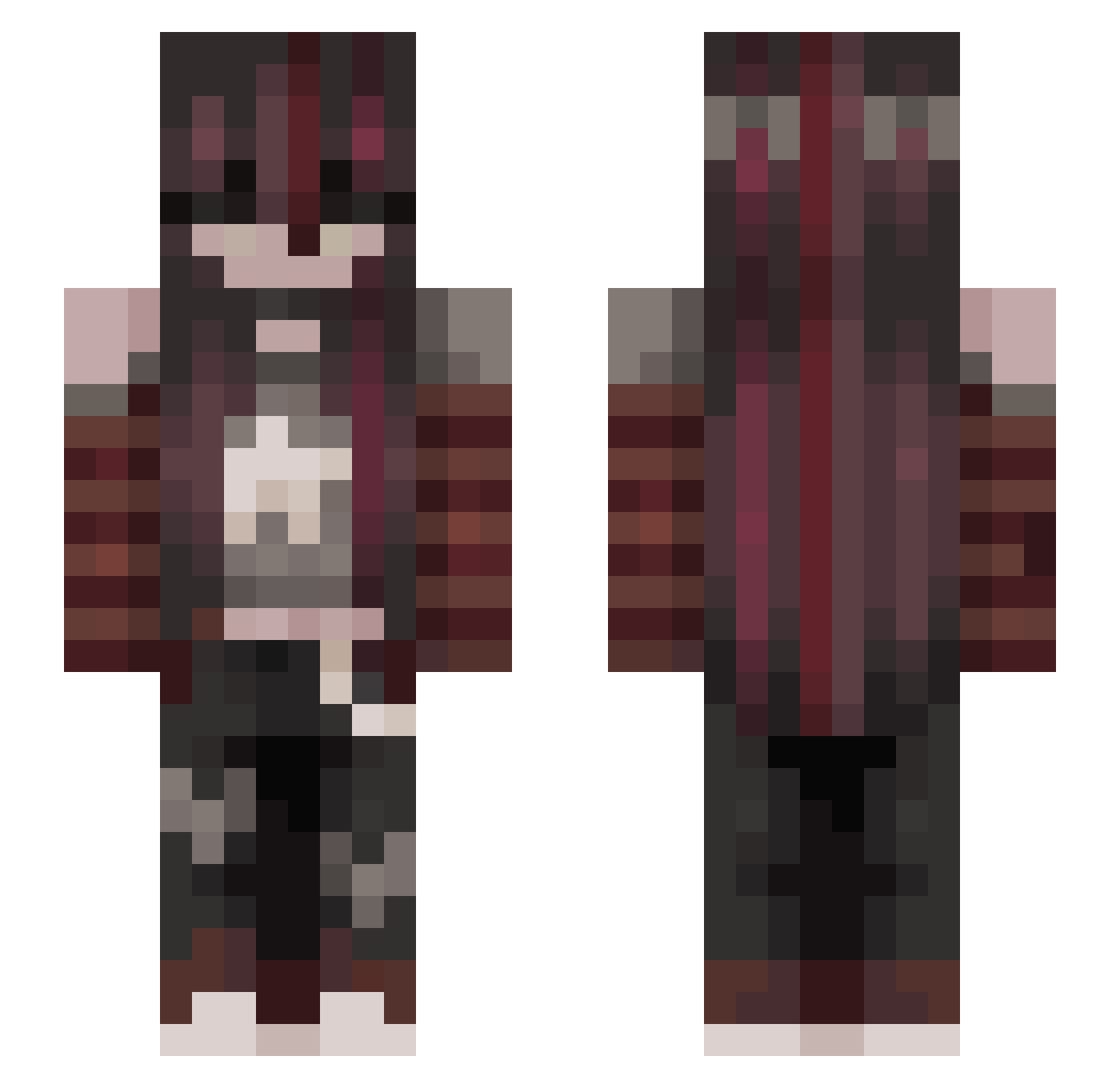Ravza3737 Minecraft skin, front and back view