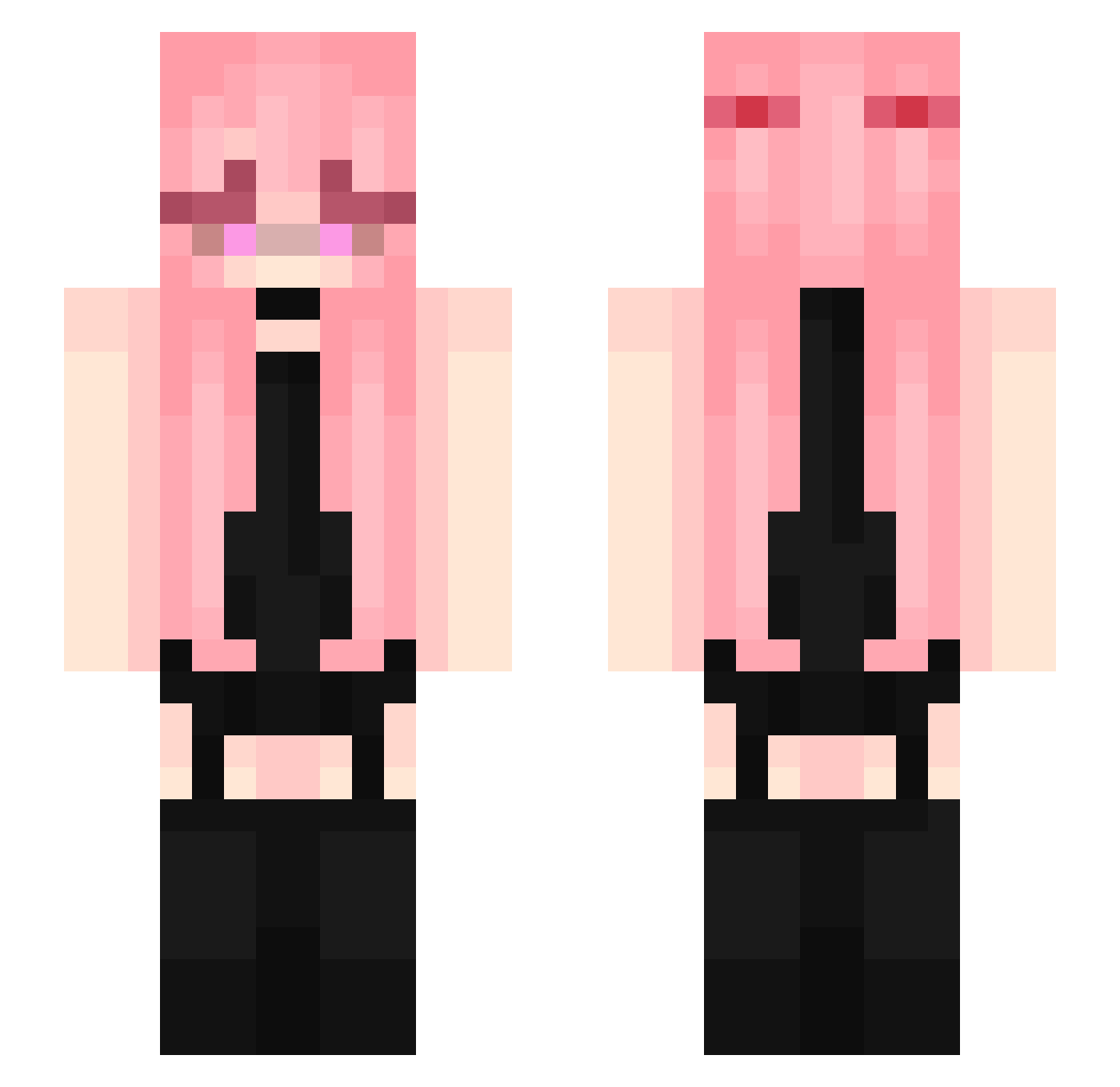 strawbabiii Minecraft skin, front and back view