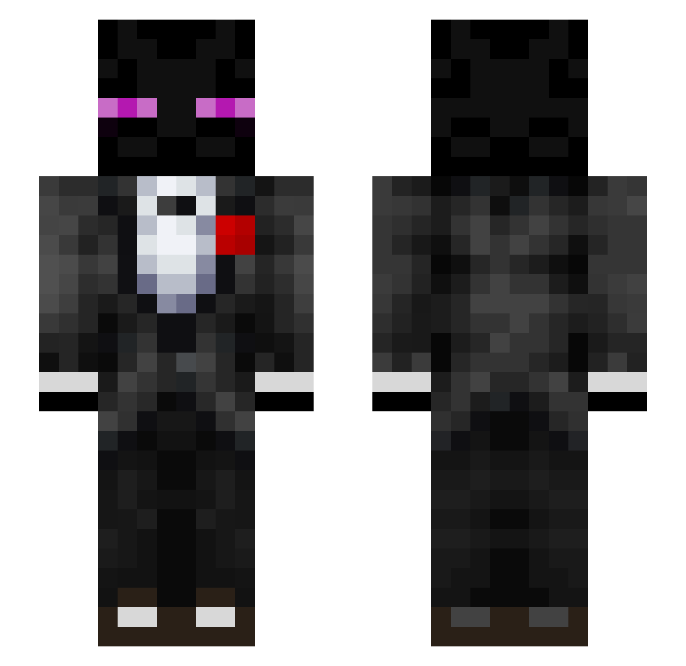 zizotron Minecraft skin, front and back view