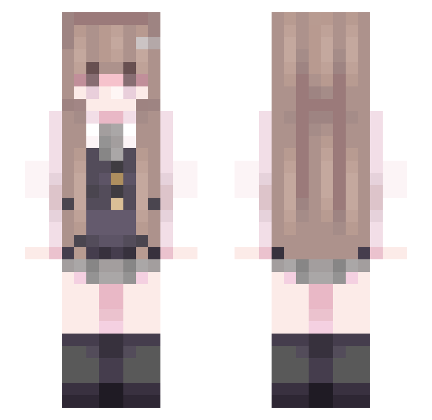 Hornan Minecraft skin, front and back view