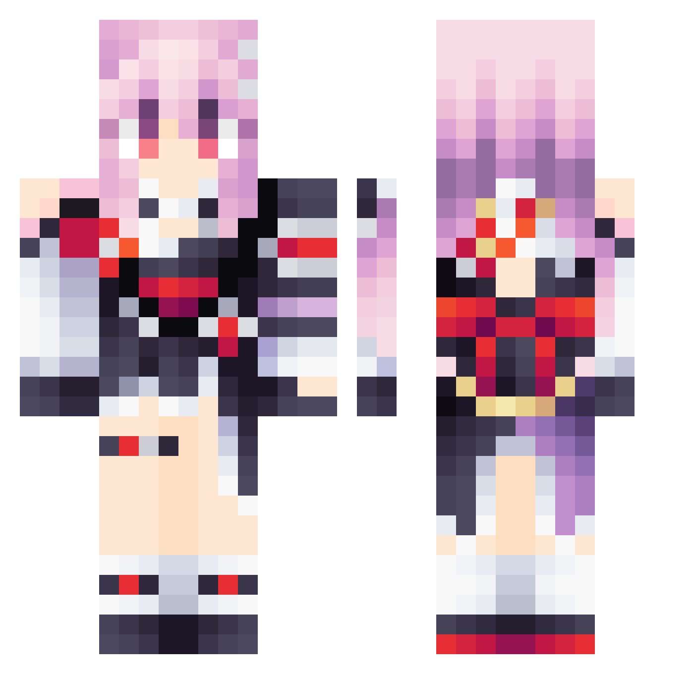 mecraft1234 Minecraft skin, front and back view