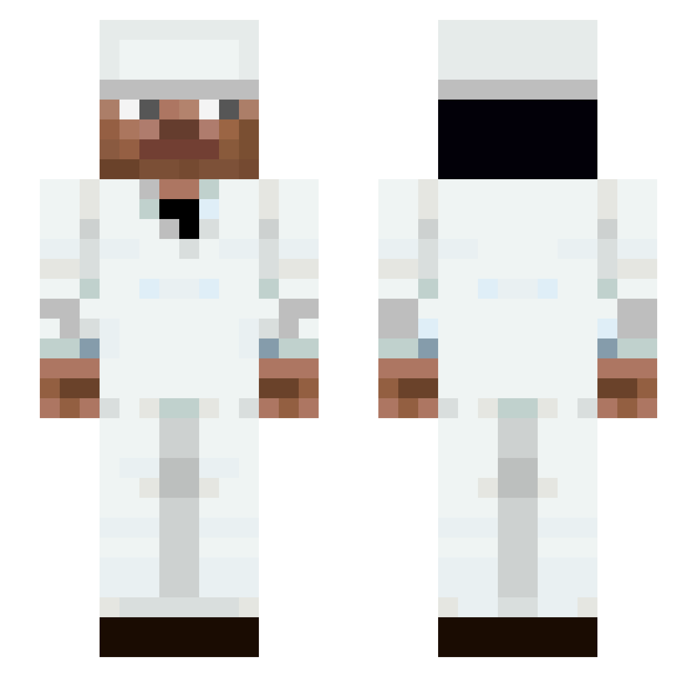 Guni3k Minecraft skin, front and back view