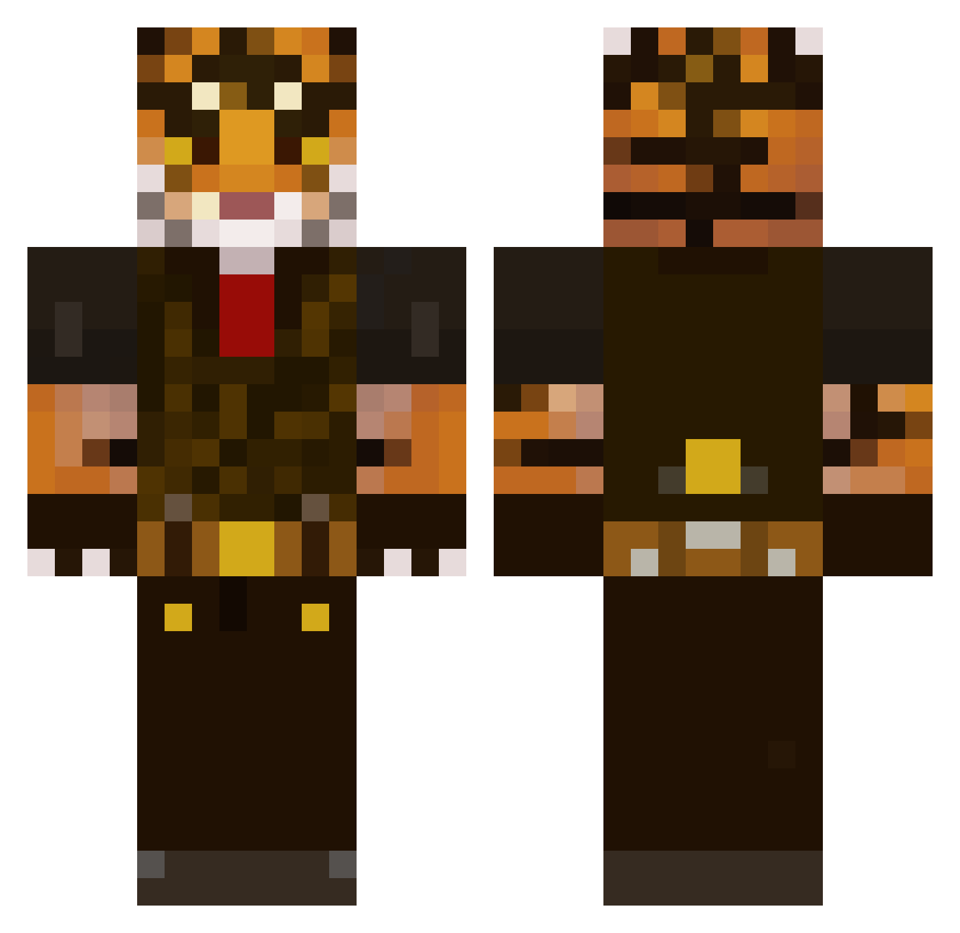 Keyanes Minecraft skin, front and back view