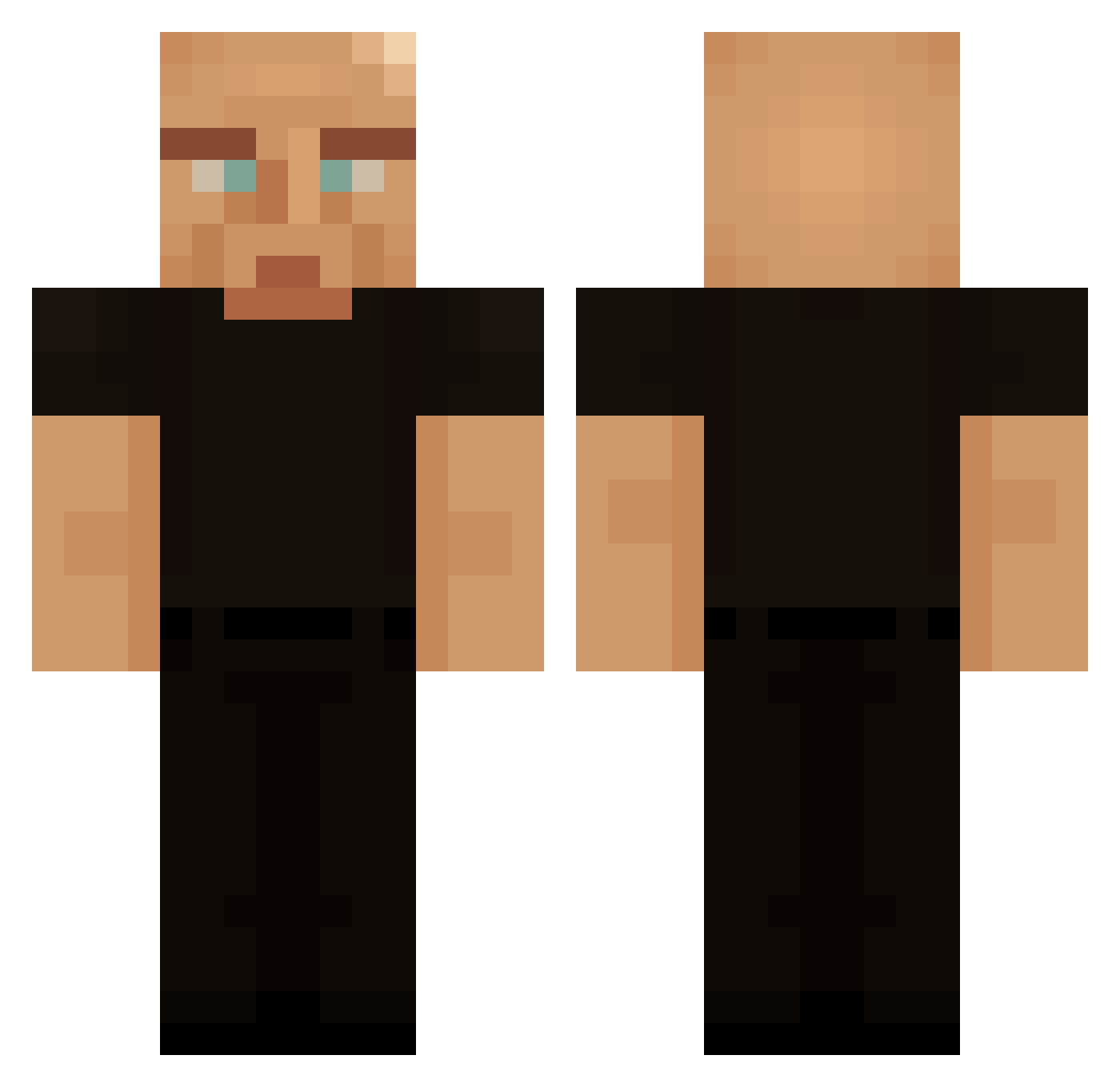 ziemniaky Minecraft skin, front and back view